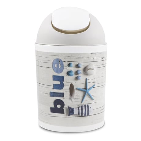 Poubelle swing 5l lt plastique imprime blue