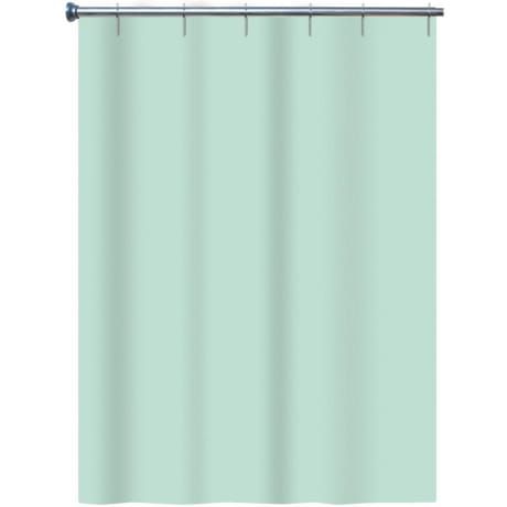 Rideau de douche peva uni vert celadon et terracotta assortis 140x180