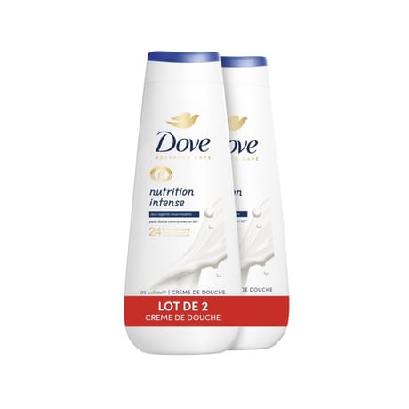 Dove crème douche nutrition intense 24h hydratation 2x400ml