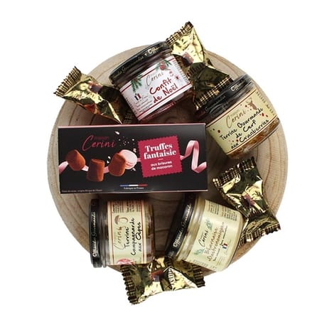 Offrande gourmande corbeille buche de noel 524g