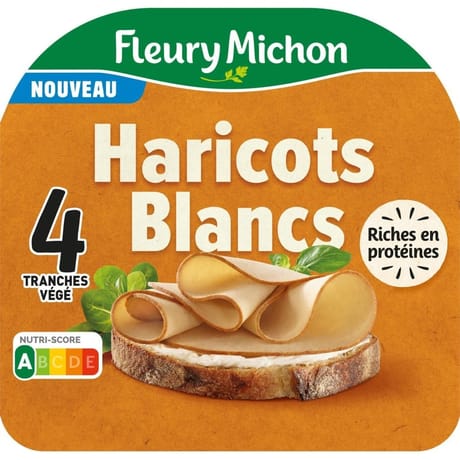 Fleury Michon les tranches végé haricots blancs fumé au bois de chêne 4 tranches 120g