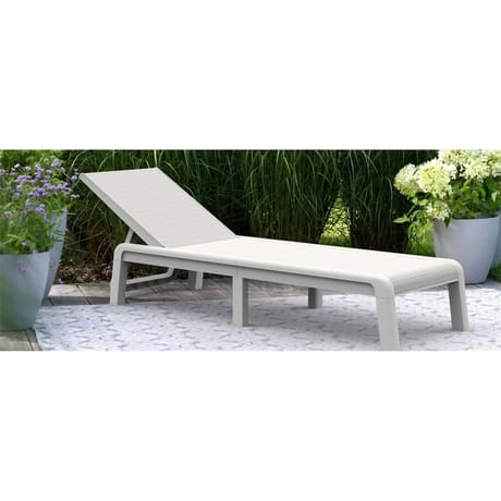 Bain de soleil mallorca 4 postions Polypropylene 187 x 58 x 29 cm Blanc/beige