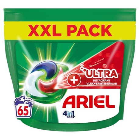 Ariel 4in1 pods lessive +ultra détachant x65 capsules 1.67kg