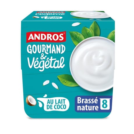 Andros gourmand & végétal brassé nature 8x100g