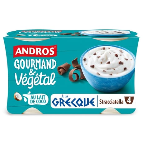 Andros grec végétal stracciatella 4x115g