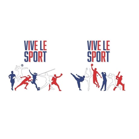 20 serviettes 33x33cm recto verso vive le sport