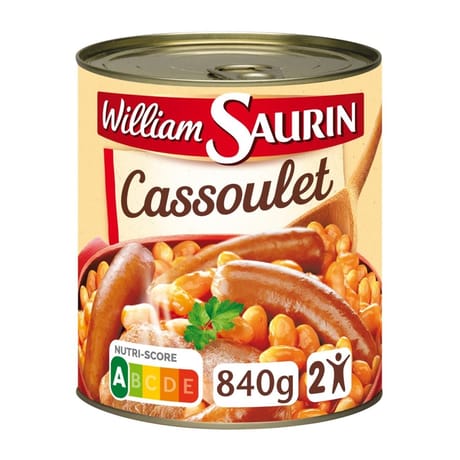 William saurin cassoulet mitonné - plat cuisiné 840g