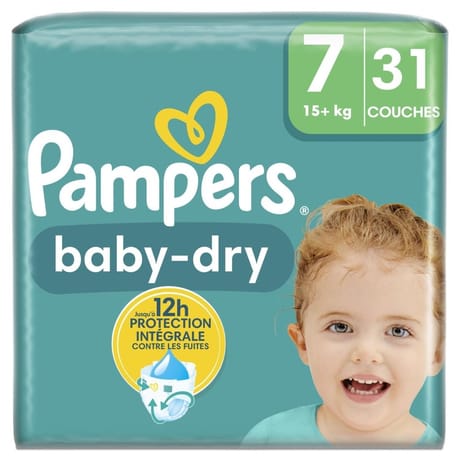 Pampers baby dry couches taille 7 15kg+ x31