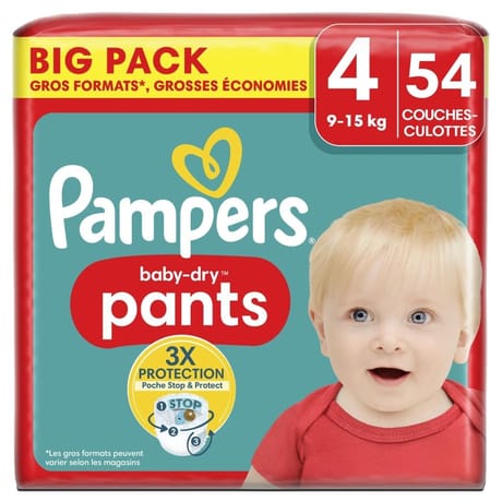 Pampers baby dry pants couches culottes big pack t4 x54