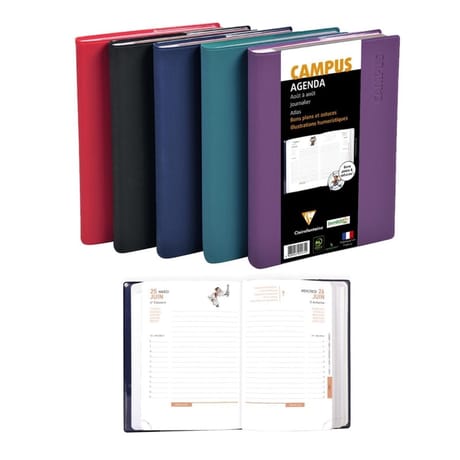 Campus agenda scolaire 12x17 cm 1 jour par page