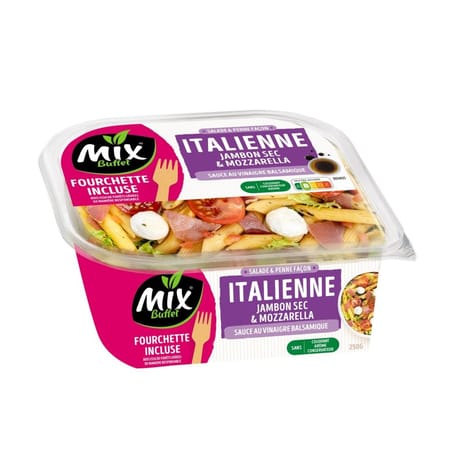 Mix buffet salade italienne jambon cru mozzarella 250g