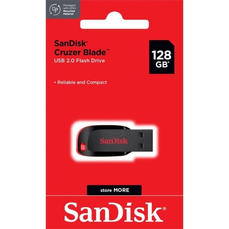 Clé usb 2.0 sandisk cruzer blade 128gb SDCZ50-128G-B35