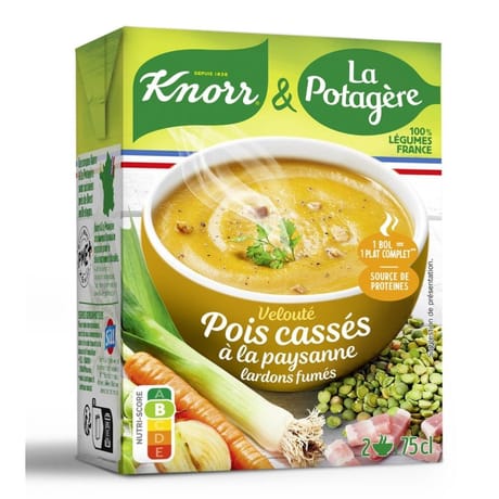 La potagere velouté pois casses a la paysanne lardons fumes 75cl