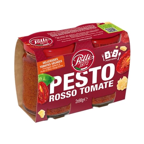 Polli Sauce pesto rosso tomates séchées et fromages 2x90g