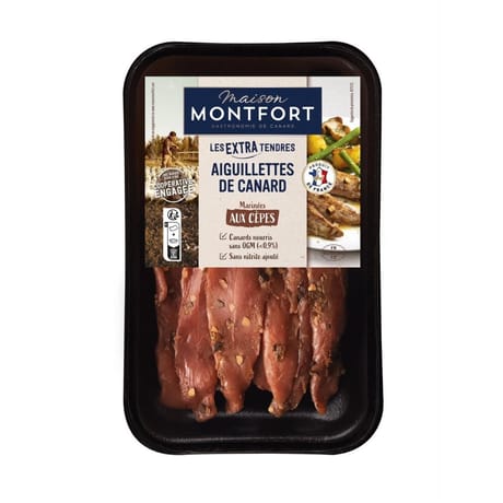 Maison Montfort  les extra tendres aiguillettes de canard marinées aux cèpes