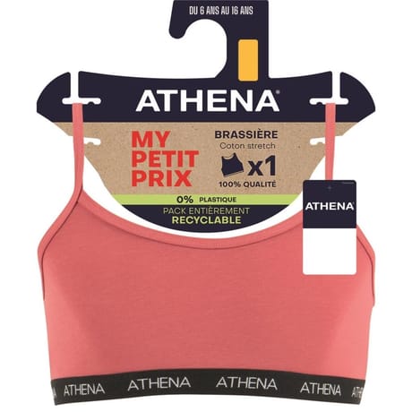 Brassière fille ligne My petit prix Athena 2987 ROUGE MINERAL 6 ANS