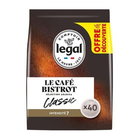 Legal café bistrot classique pads x40 - 278g