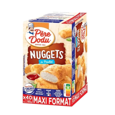 Père dodu 40 nuggets de poulet maxi format  800g