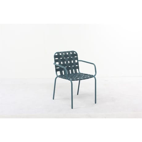 Fauteuil empilable acier / imitat.corde 56x60h.80.5 cm