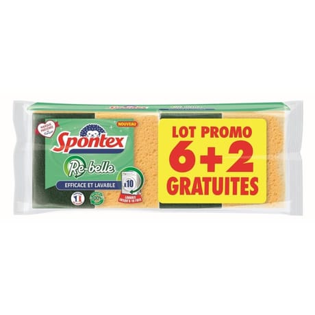 Spontex éponges re-belle 6+2 gratuites