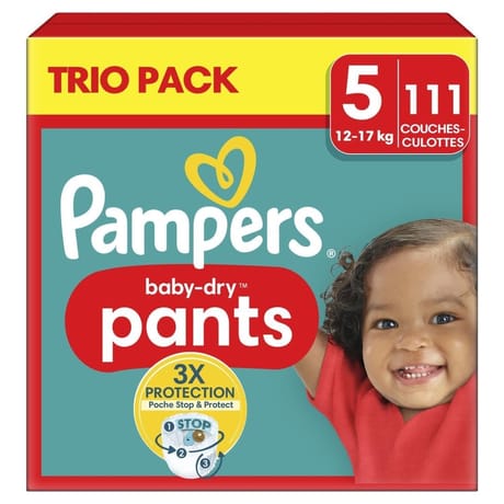 Pampers baby dry couches pants culottes trio pack taille 5 x111