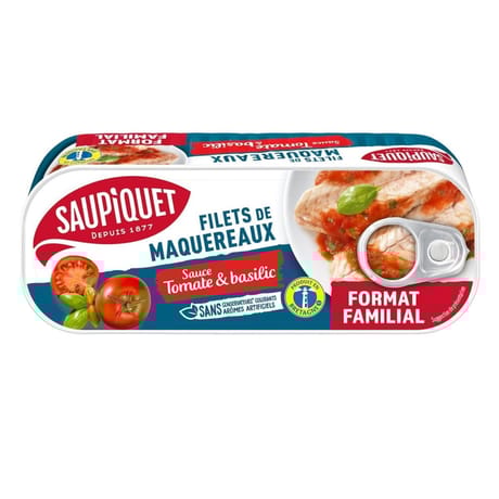 Saupiquet filets de maquereaux sauce tomate et basilic - 226g