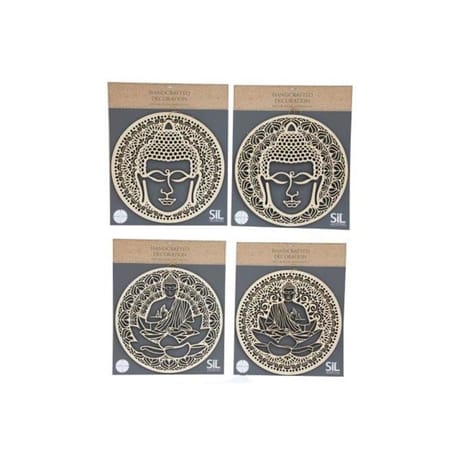 Deco murale bouddha bois d40cm