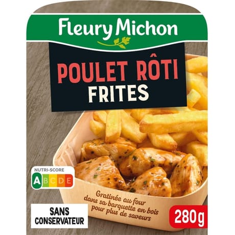 Fleury michon poulet rôti frites 280g