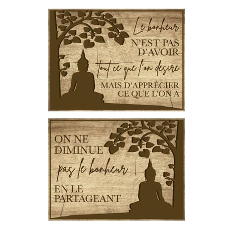 Plaque murale bouddha assortiment