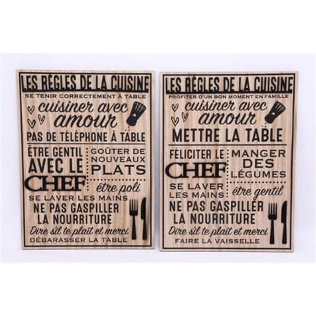 Plaque "règles de la cuisine" 30x40cm