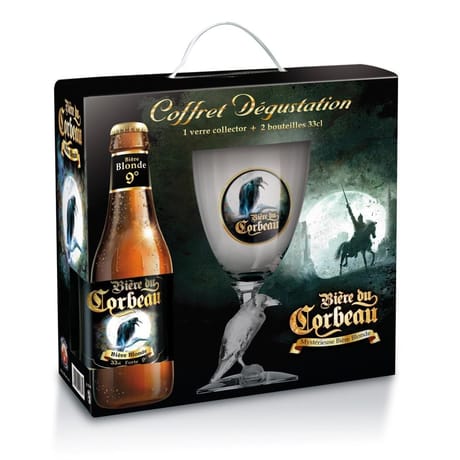 Coffret corbeau 2x33cl 9%vol + 1 verre offert
