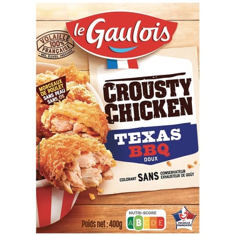 Le Gaulois crousty chicken texas barbecue 400g