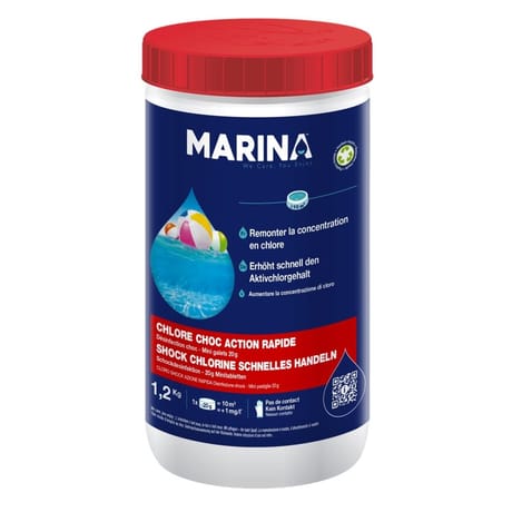 Chlore choc action rapide en mini galets de 20 g 1.2kg
