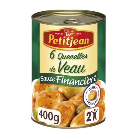Petit jean quenelles de veau sauce financière x6 - la boite de 400g