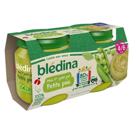 Bledina pots petites pois 2x130g