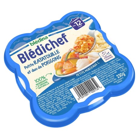 Blédina blédichef petite ratatouille duo de poisson dès 12 mois 230g