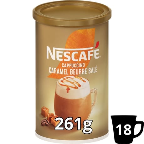 Nescafe cappuccino caramel beurre sale 261g