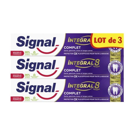 Signal dentifrice intégral 8 complet prebitoique 75ml x3