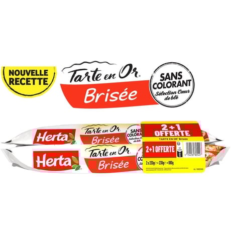 Herta tarte en or brisée (3 x 230g) lot de 2 + 1 offerte