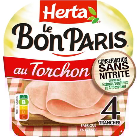 Herta le bon paris torchon conservation sans nitrite 4 tranches 140g