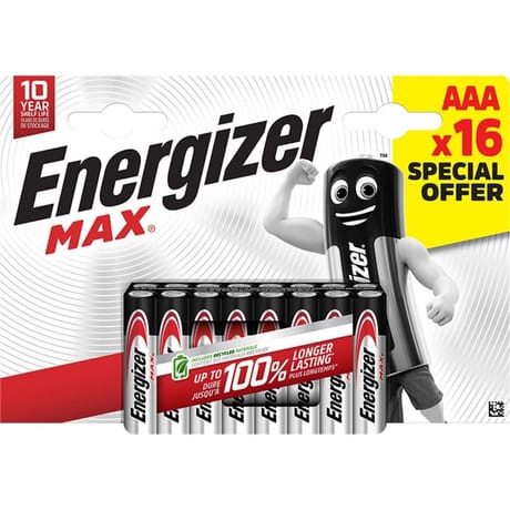 Energize pack de 16 piles alcaline max AAA offre spéciale