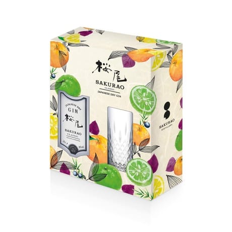Coffret 70cl sakurao gin classic +1 verre 40°