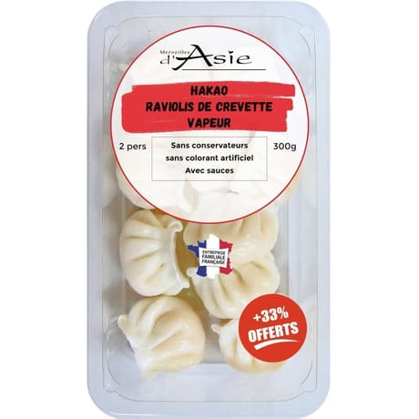Hakao raviolis crevette vapeur + sauces 300g