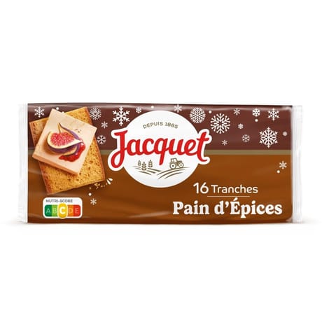 Jacquet pain d'épices 16 tranches pour foie gras 350g