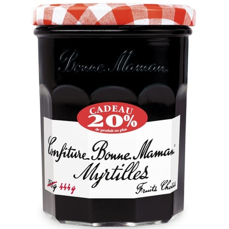 Bonne maman confiture myrtilles 370g+20% cadeau