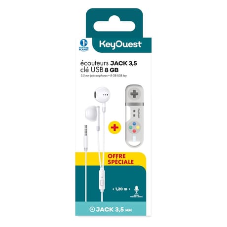 Keyouest kit écouteurs filaire jack +clé usb 8go KO057766