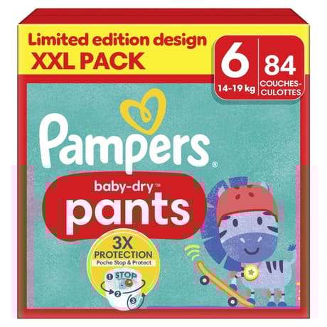Pampers baby dry pants couches culottes giga t6 x84