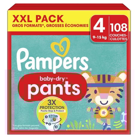 Pampers baby dry pants couches culottes giga t4 x 108