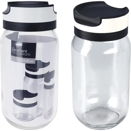 Bocal en verre avec couvercle 1 l