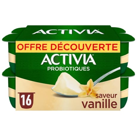 Activia saveur vanille sans arome artificiel 16x125g offre découverte